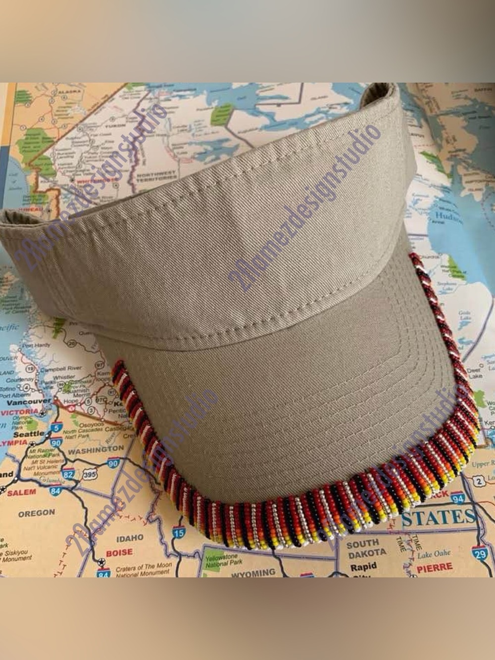 ‘Ombre’ Handmade Seed Bead Twill Visor - 4 Colors